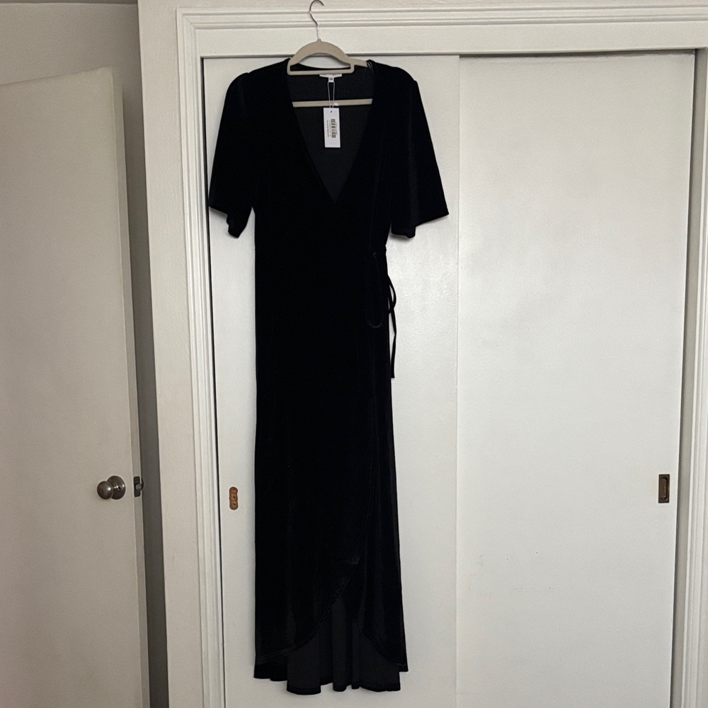 Baltic Born Black High Low Wrap Dress